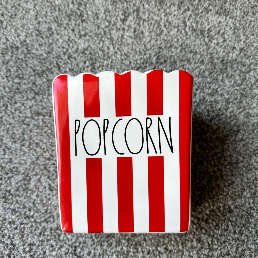 Red and White Popcorn Container
